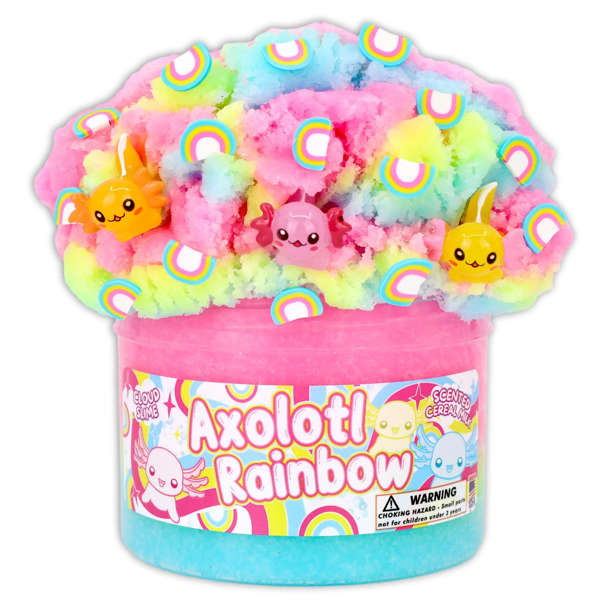 Dope Slimes 8 oz Axolotl Rainbow Slime