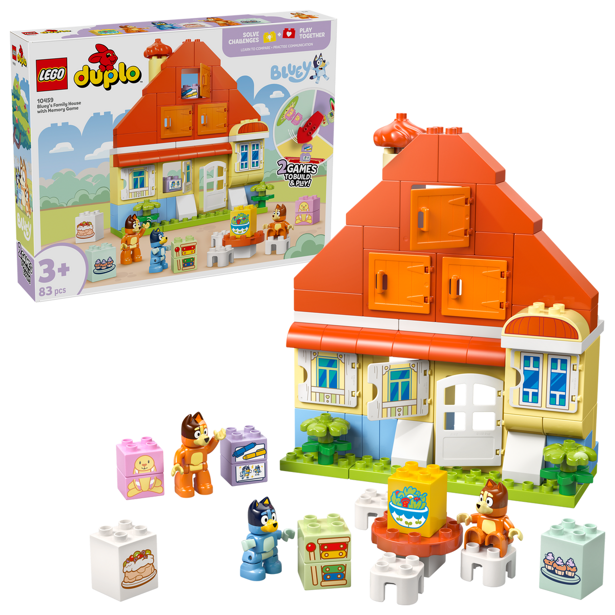 LEGO® DUPLO® Bluey: Bluey’s Family House with Memory Game