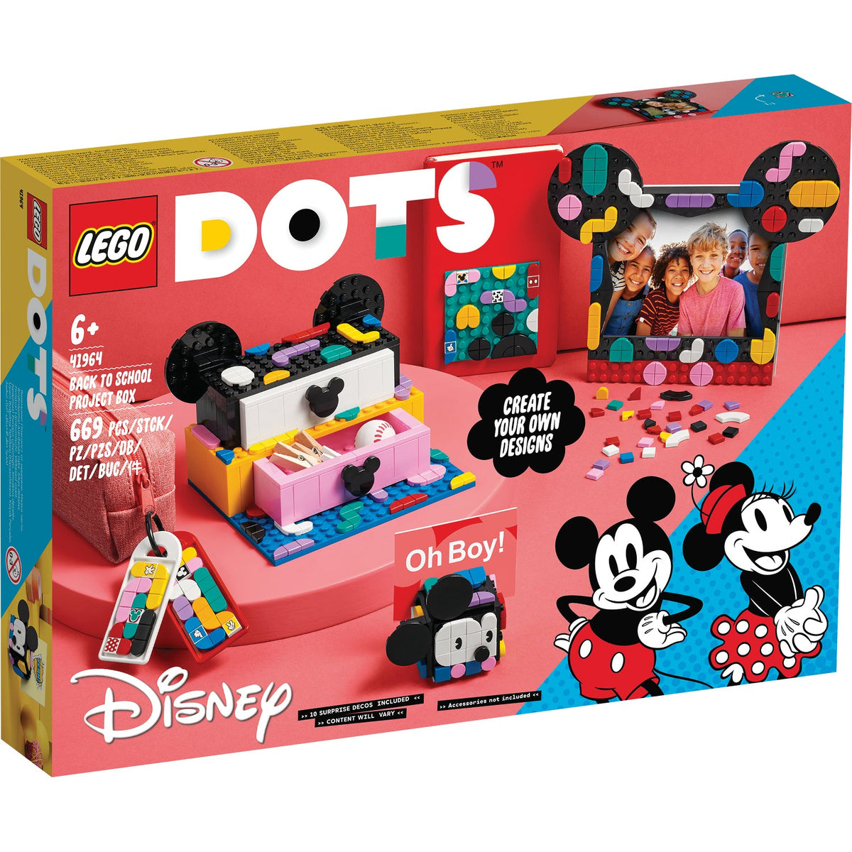 LEGO® DOTS™ Disney™ Mickey Mouse & Minnie Mouse Back-to-School Project Box