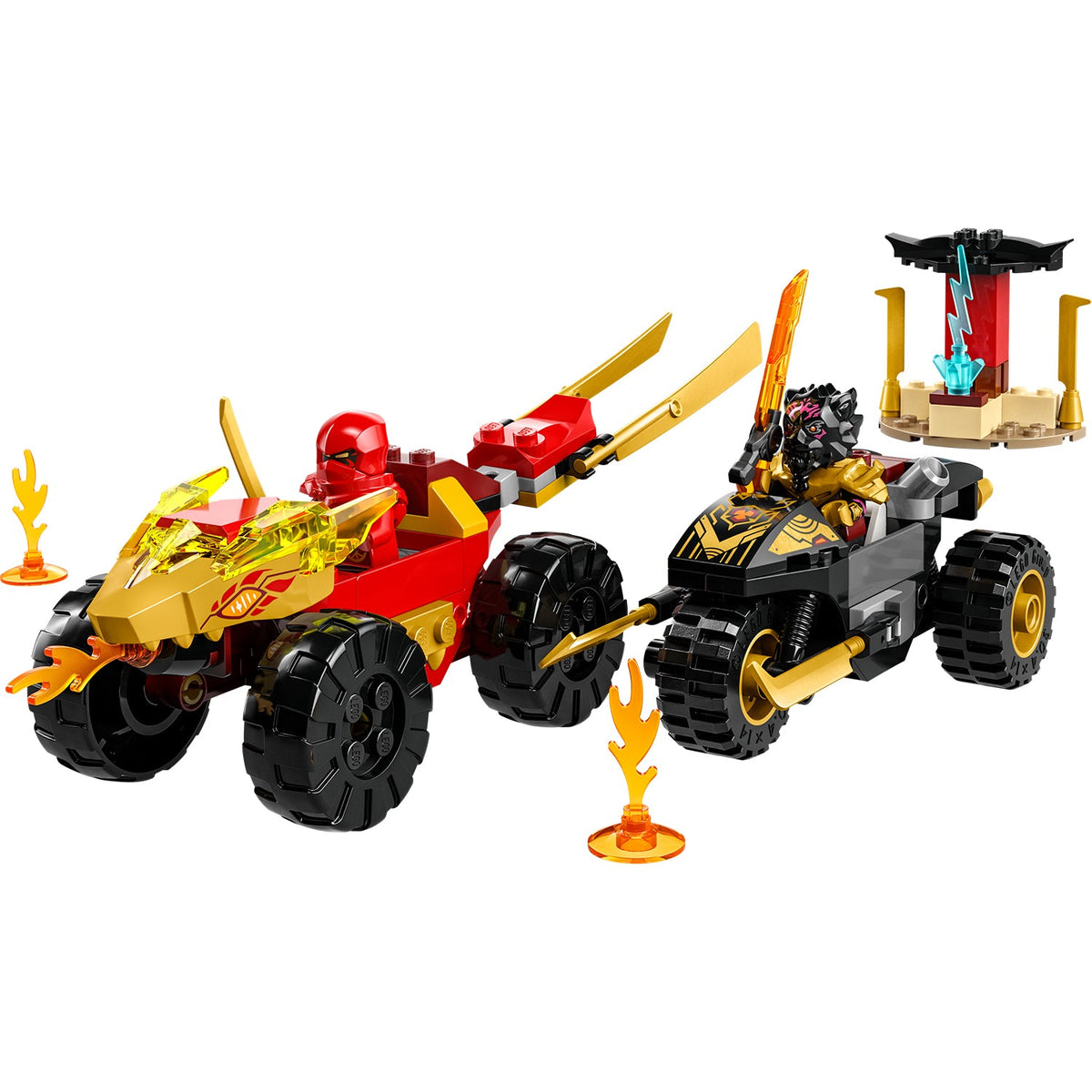 LEGO® NINJAGO® Kai and Ras’s Car and Bike Battle