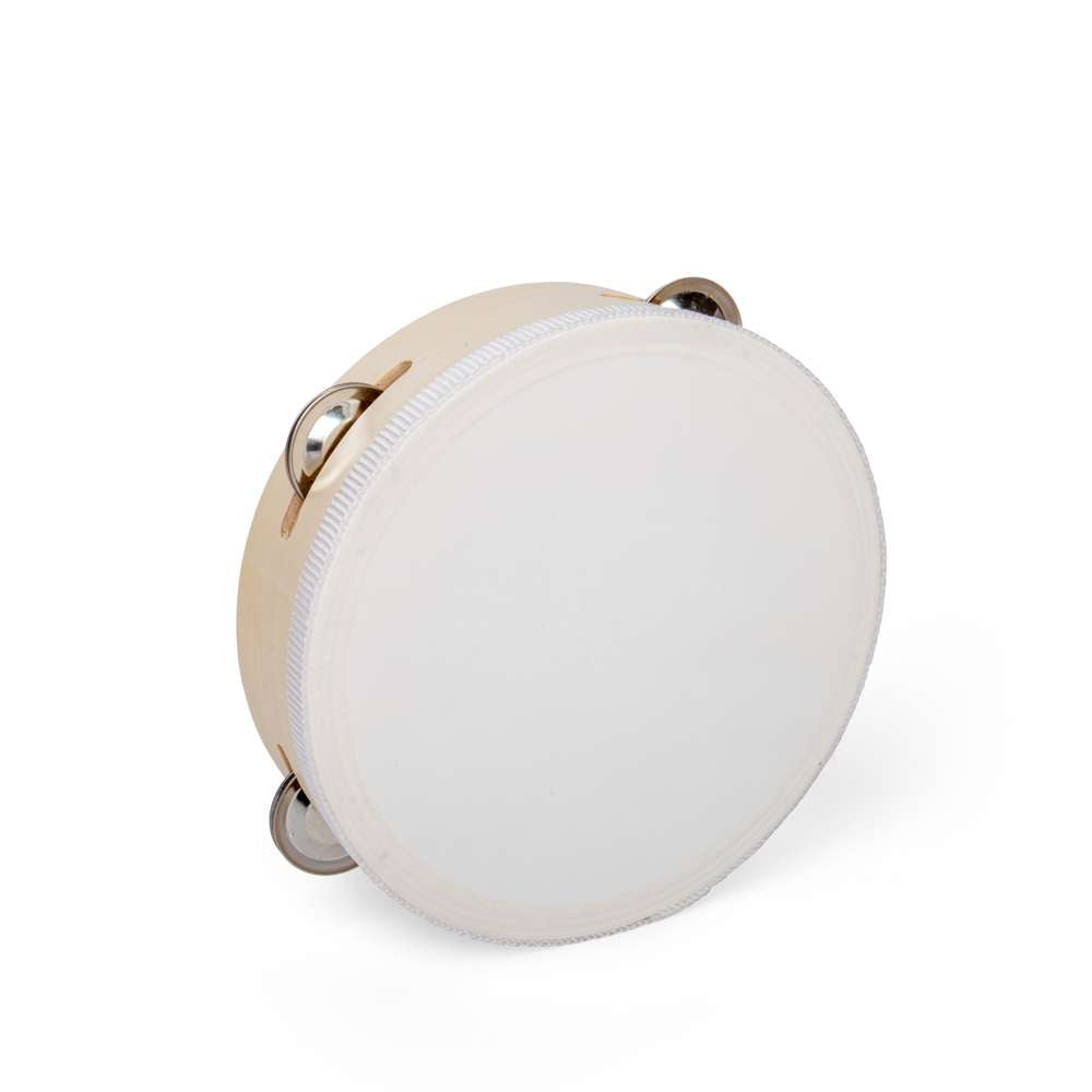 Natural Tambourine Wooden Musical Instrument Toy for Rhythm and Coordination