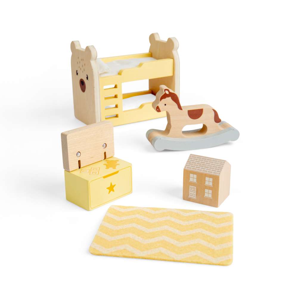 Kids Bedroom Set- Wooden Dolls House Furniture Sets & Accessories