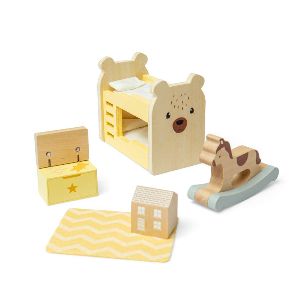 Kids Bedroom Set- Wooden Dolls House Furniture Sets & Accessories