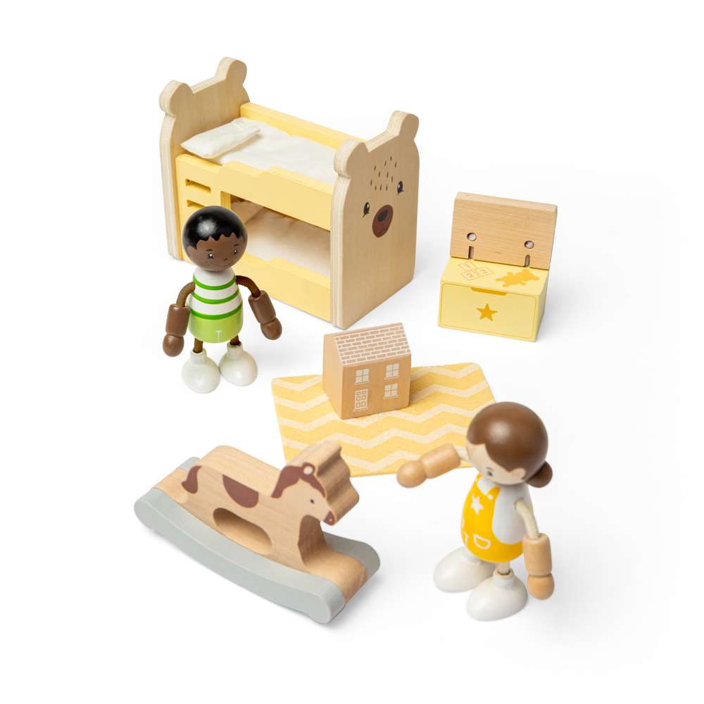 Kids Bedroom Set- Wooden Dolls House Furniture Sets & Accessories