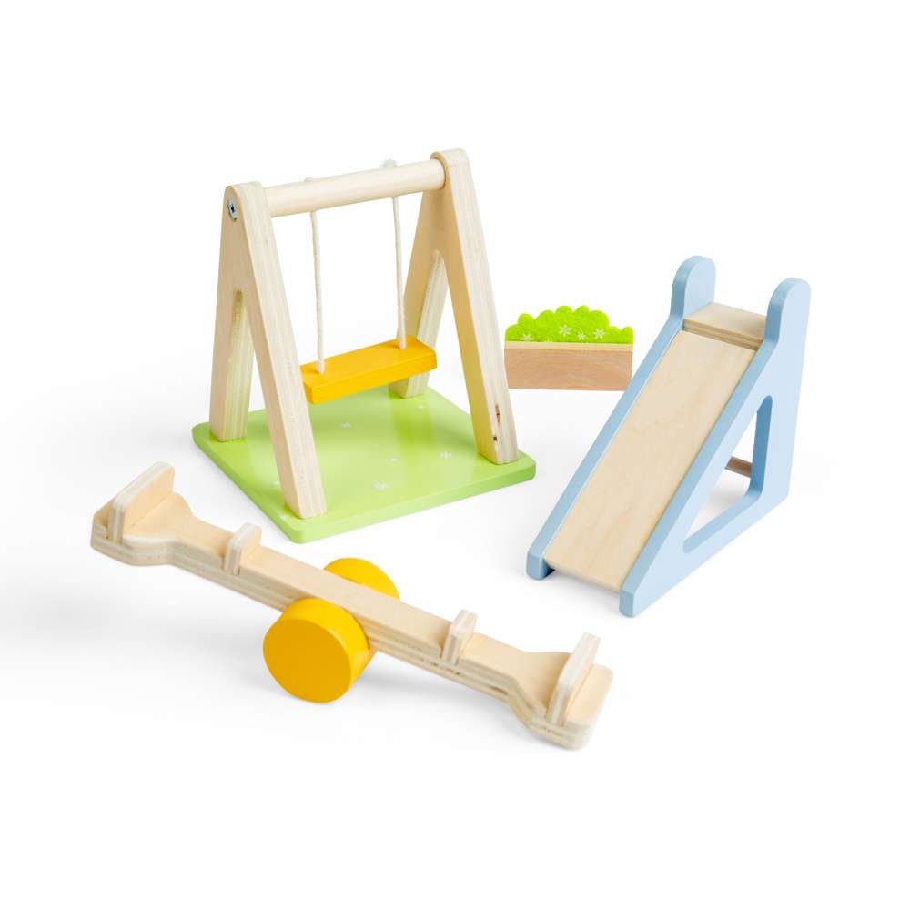 Garden Set- Kids Dolls House Furniture, Wooden 4 Pcs Accessory Pack