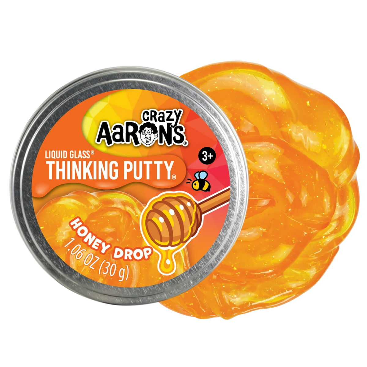 Crazy Aarons Honey Drop Liquid Glass Medium 2.75 Inch Thinking Putty Tin