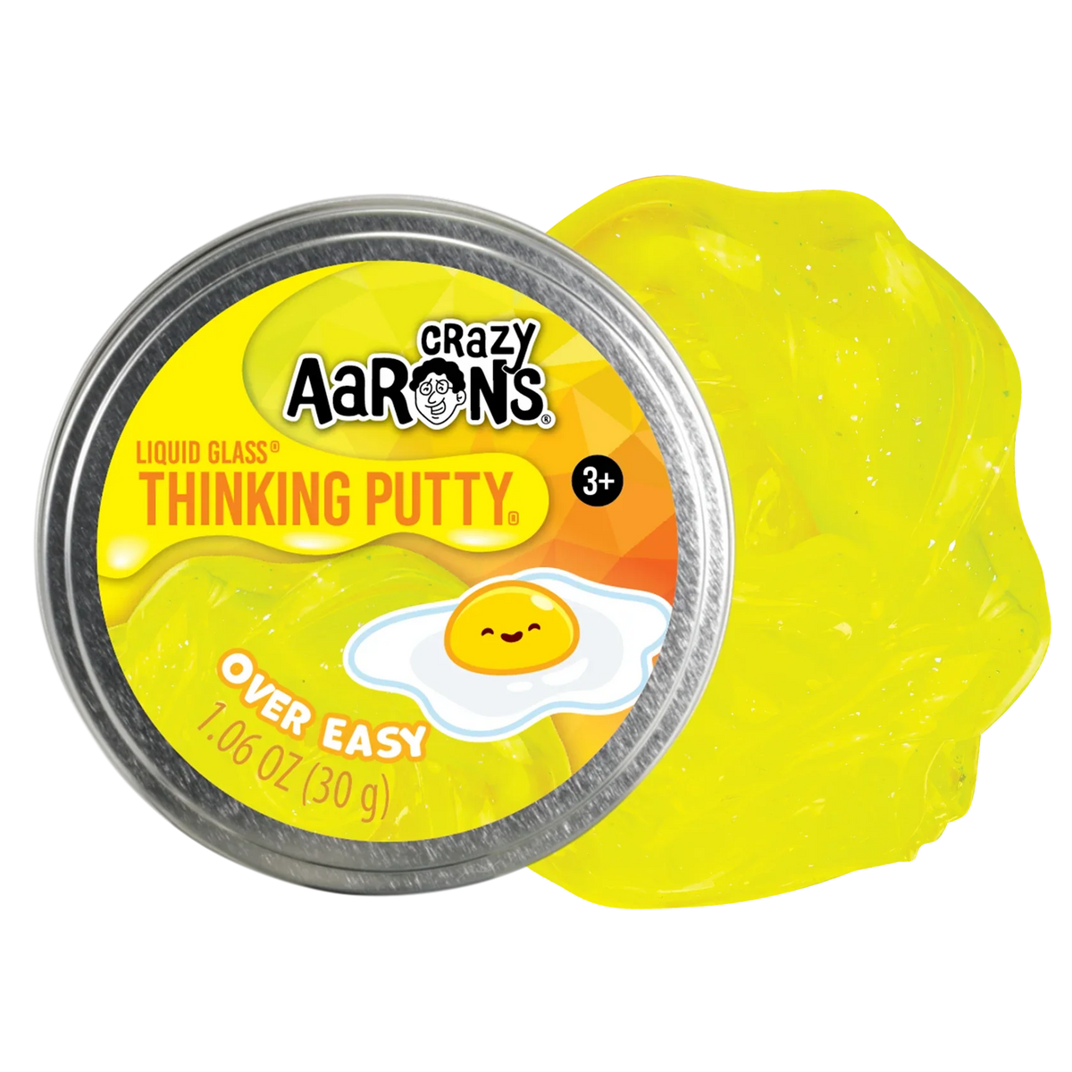 Crazy Aarons Over Easy Liquid Glass Medium 2.75 Inch Thinking Putty Tin
