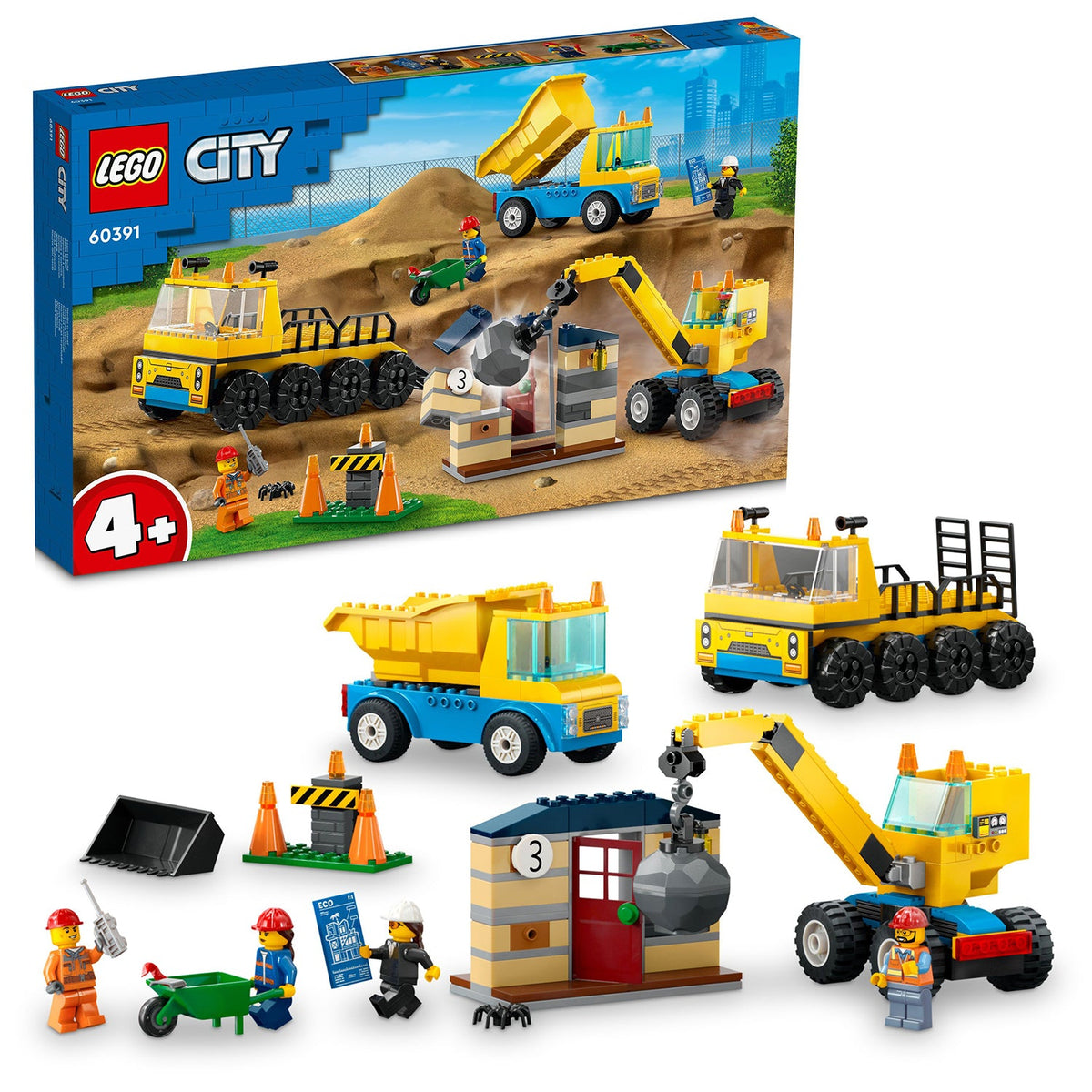 LEGO® City Construction Trucks and Wrecking Ball Crane