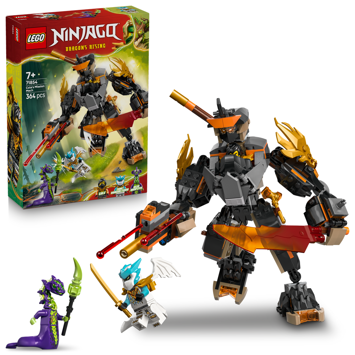 LEGO® NINJAGO® Cole’s Mission Mech & Dragon Zane
