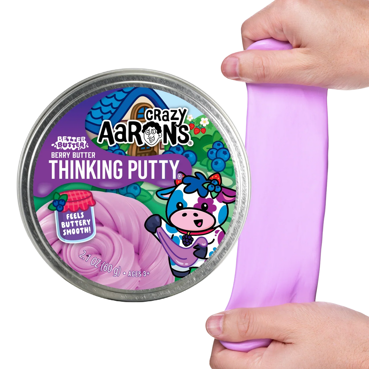 Crazy Aarons Better Butter Berry Full Size 4 Inch Thinking Putty Tin - PURPLE