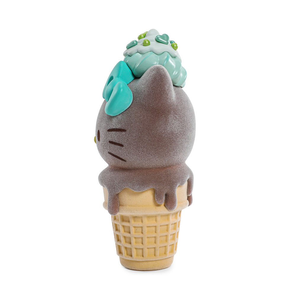 2025 CON EXCLUSIVE: Hello Kitty® Ice Cream Cone 6" Vinyl Art Figure - Flocked Chocolate with Mint Edition (Limited Edition of 500)
