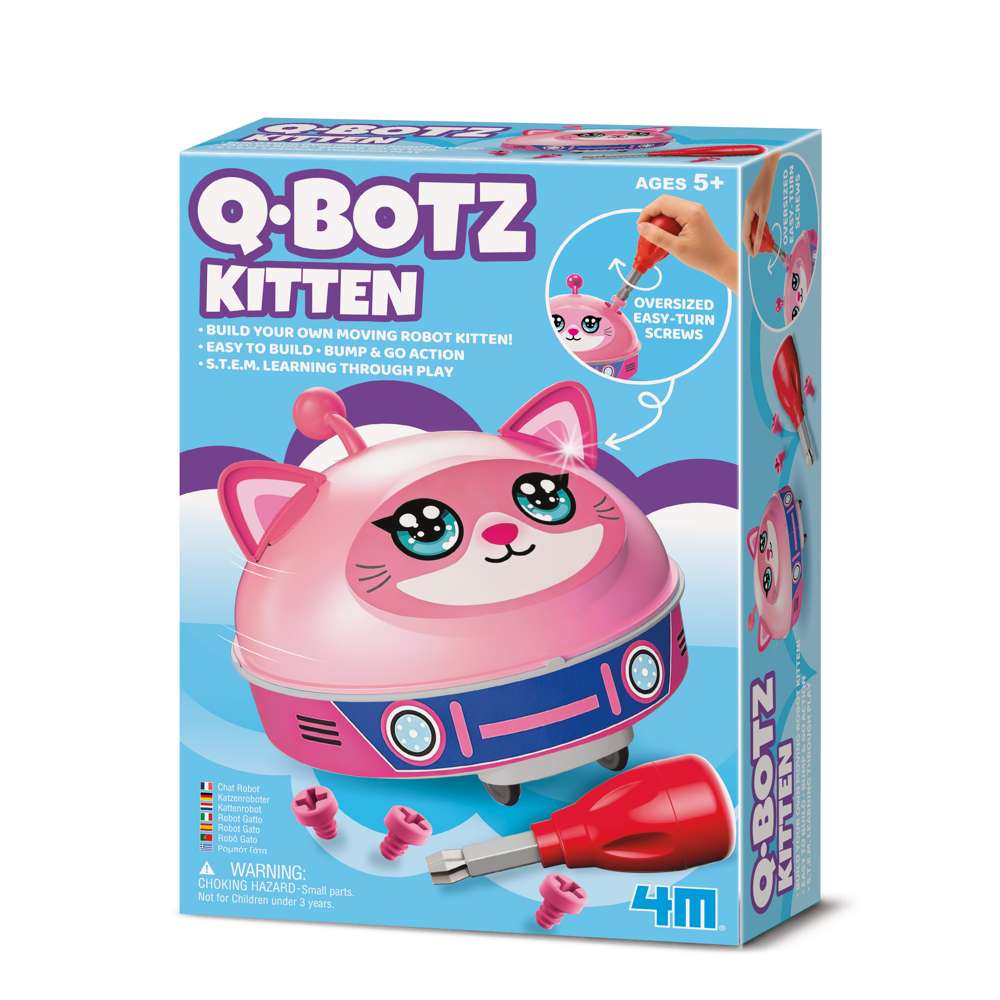 4M Kidzrobotix Q.Botz Cat- Kids Robot Building Kit, Early Engineering STEM Toy