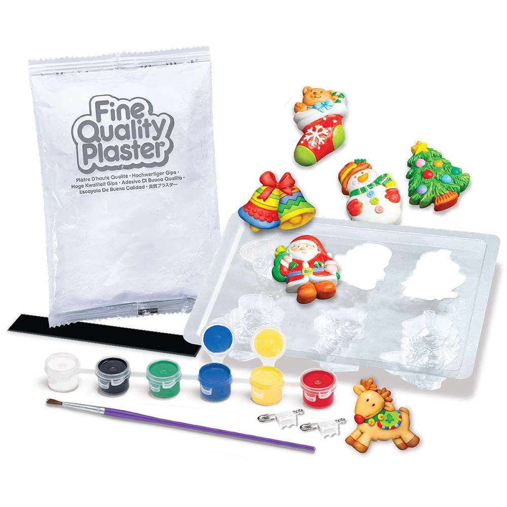 Mould and Paint Christmas 6pc Festive DIY Magnets Set 4M Craft Kit