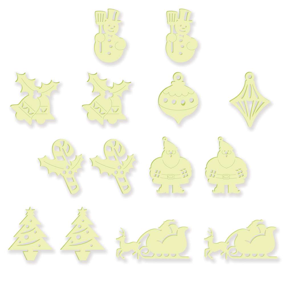 Glow in the Dark Christmas Kids Ceiling Stickers Pack of 14