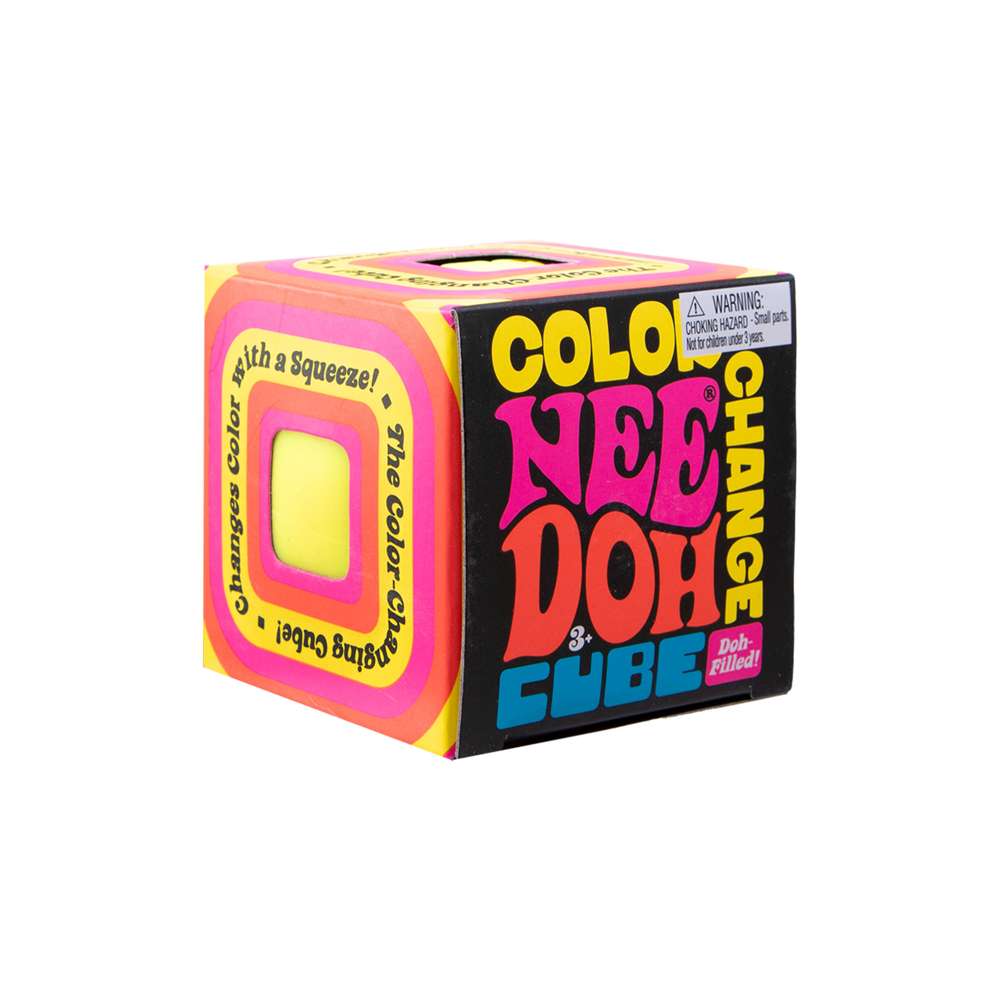 NeeDoh Color Change Cube - Colour Changing Fidget Toy for Kids Sensory Play