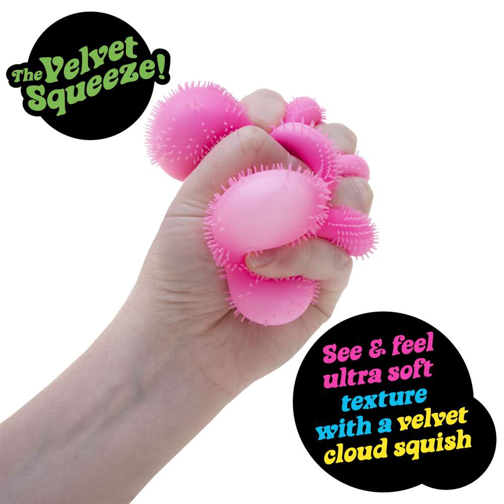 NeeDoh Fuzzball Flower Power Velvet Squeeze Groovy Sensory Fidget Toy