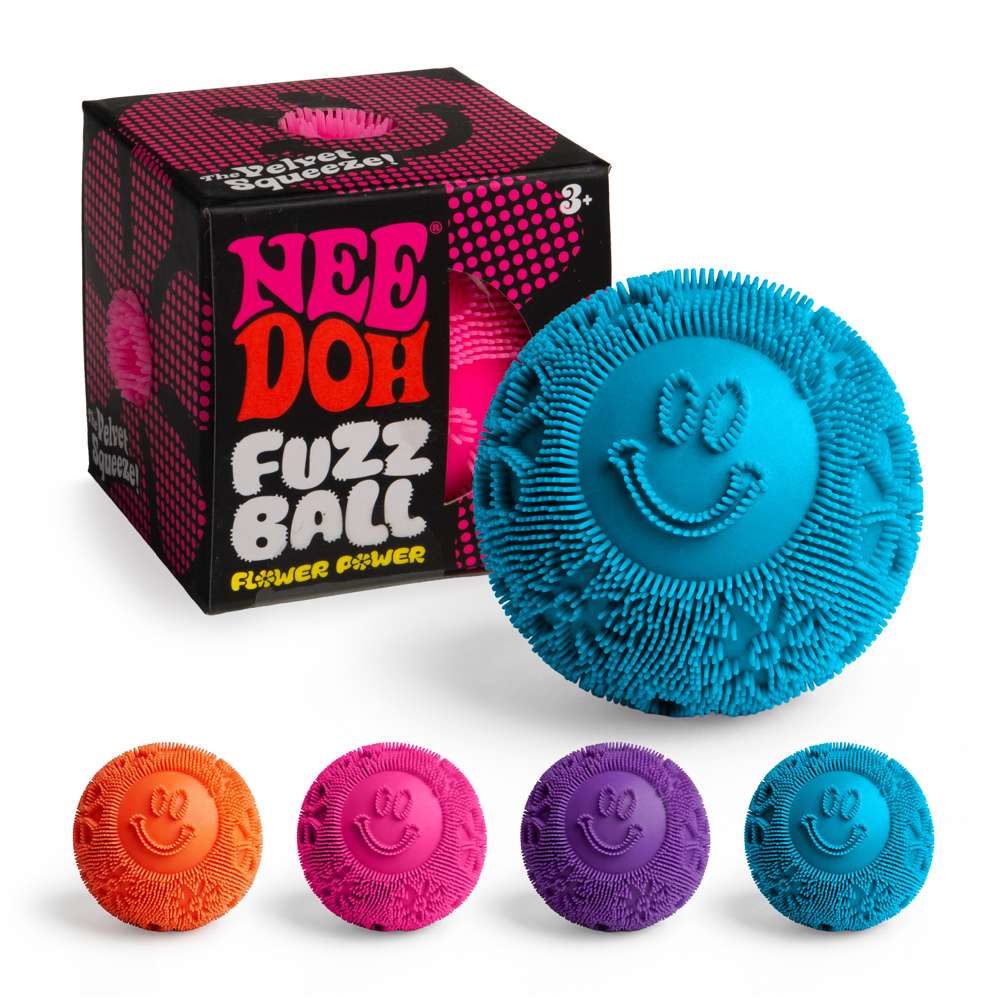 NeeDoh Fuzzball Flower Power Velvet Squeeze Groovy Sensory Fidget Toy