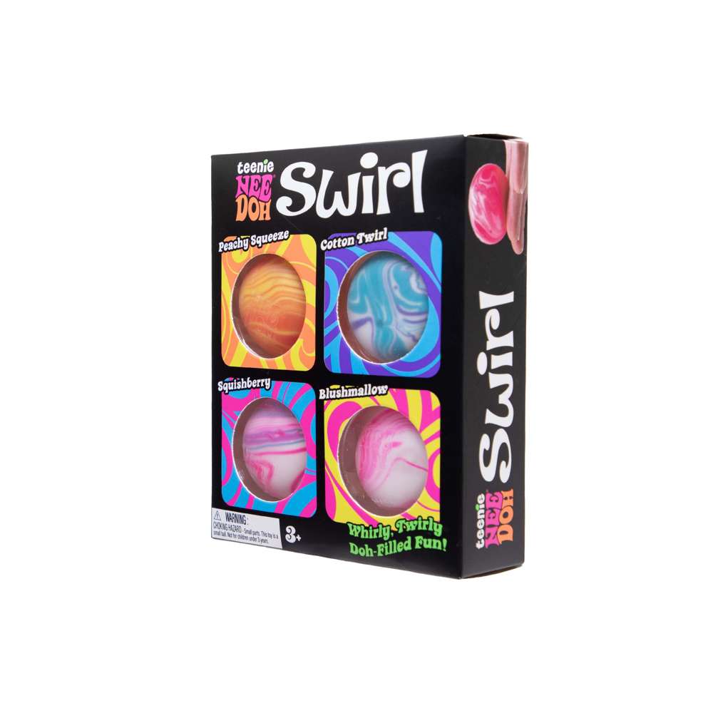 NeeDoh Teenie Swirl Multipack - Mini Stress Ball Toys, Kids' Sensory Toy Packs