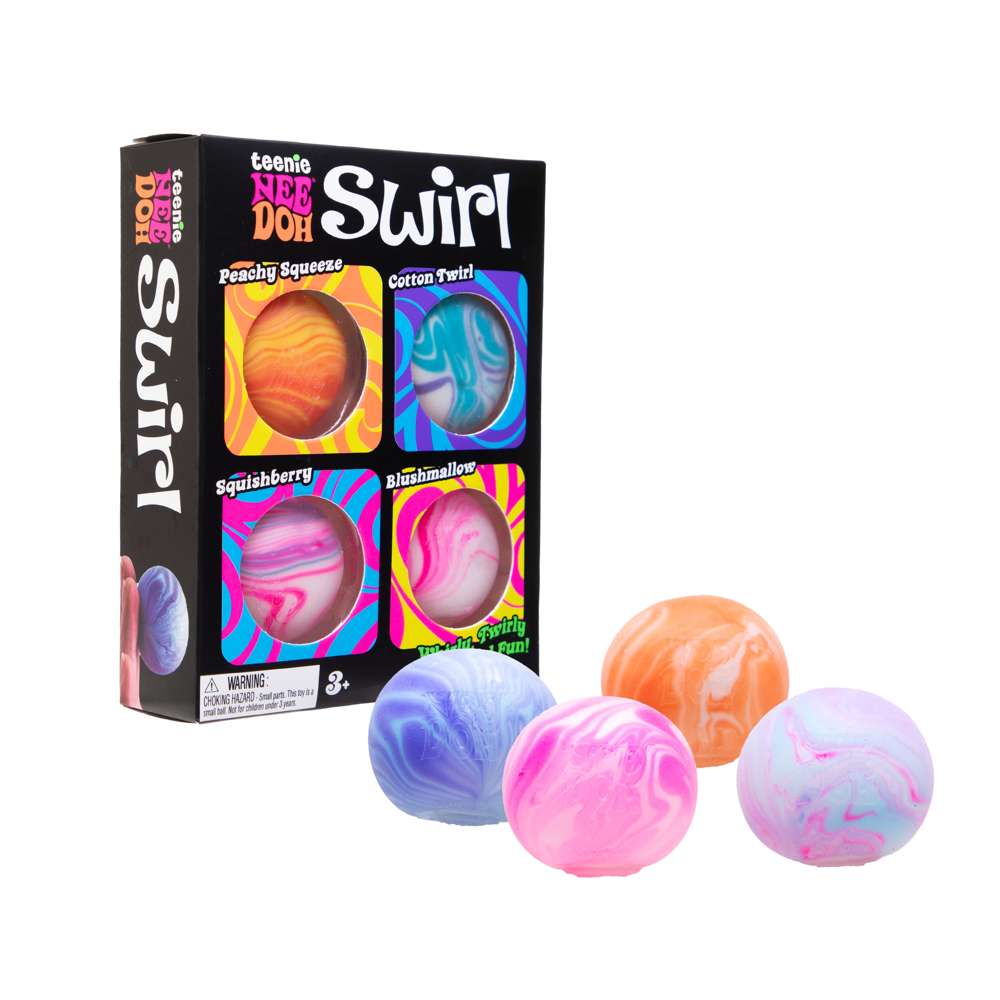 NeeDoh Teenie Swirl Multipack - Mini Stress Ball Toys, Kids' Sensory Toy Packs
