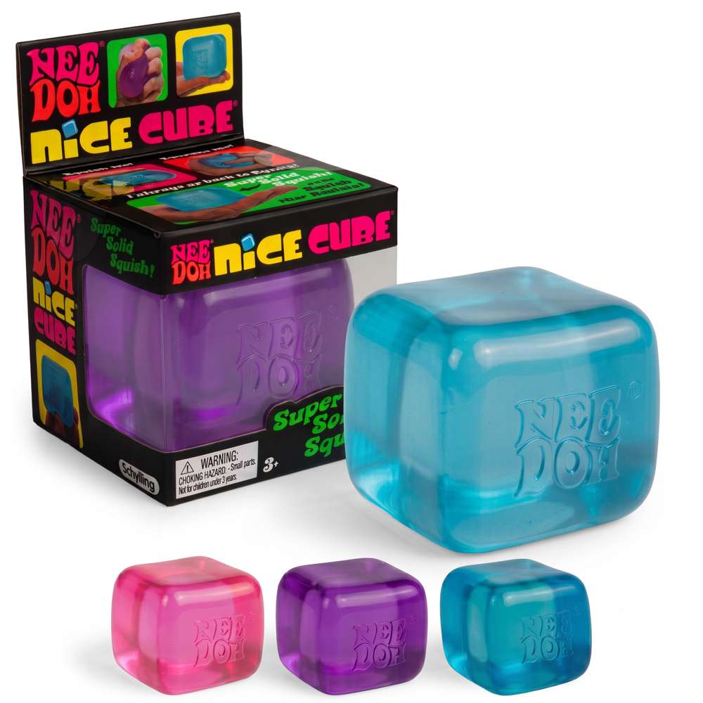 NeeDoh Nice Cube Super Solid Squish Stress Relieving Fidget Toy