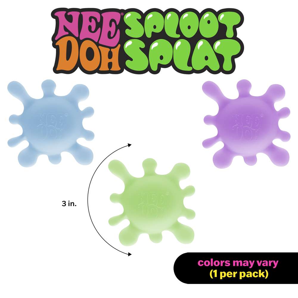 NeeDoh Sploot Splat Super Solid Squish Stretchy Sensory Fidget Toy