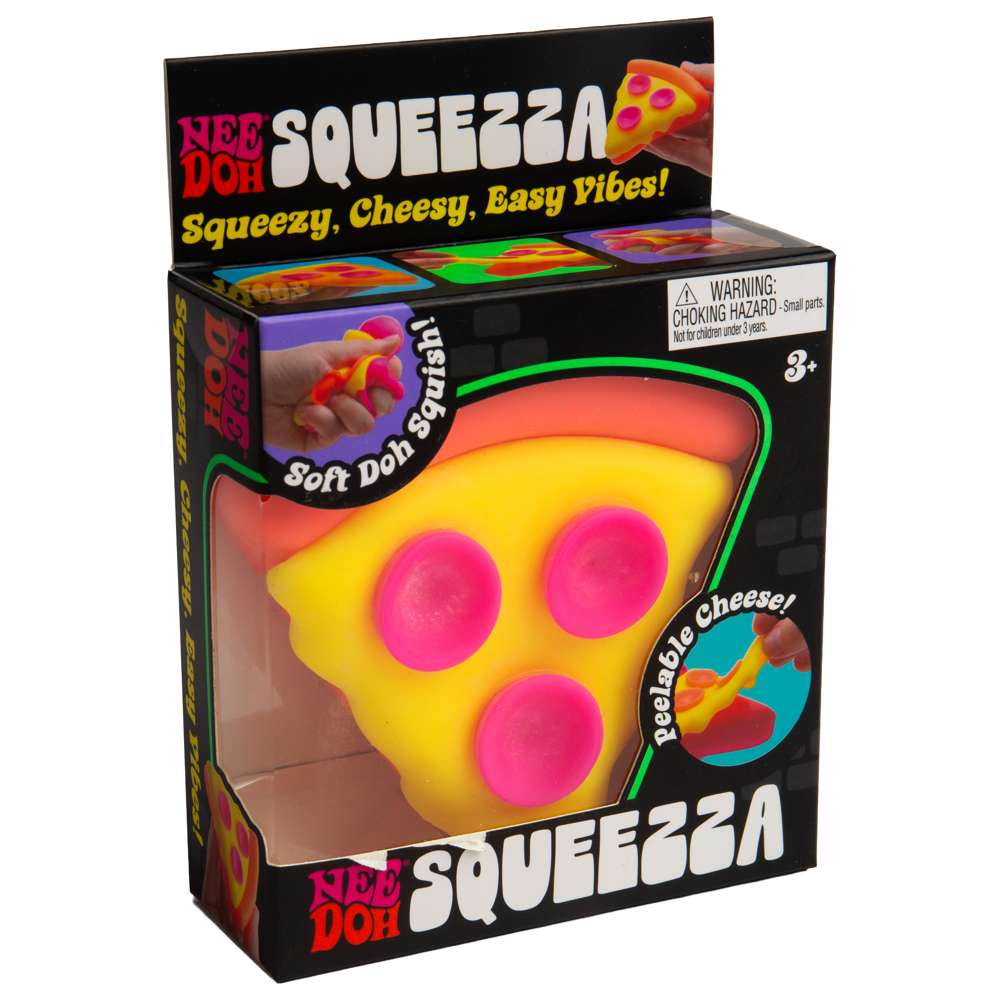 NeeDoh Squeezza - Pizza Squishy with Cheese, Sensory Fidget Toys for Kids