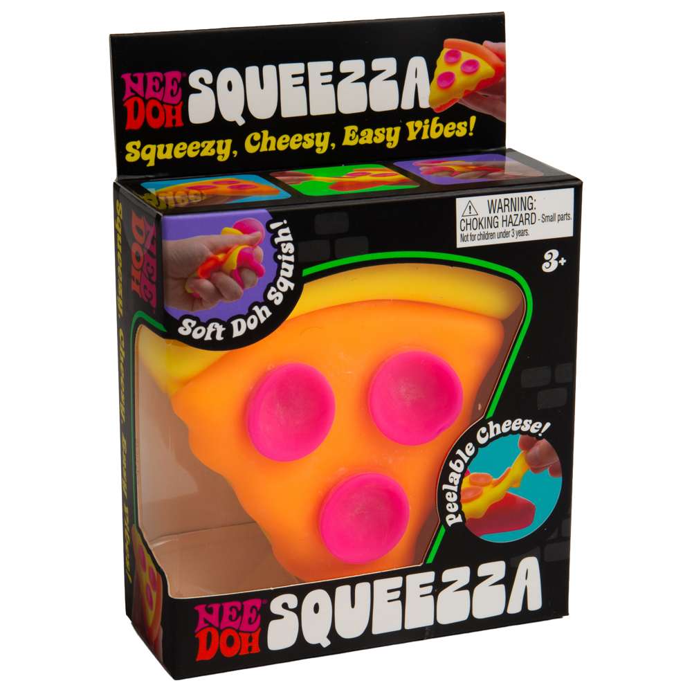 NeeDoh Squeezza - Pizza Squishy with Cheese, Sensory Fidget Toys for Kids