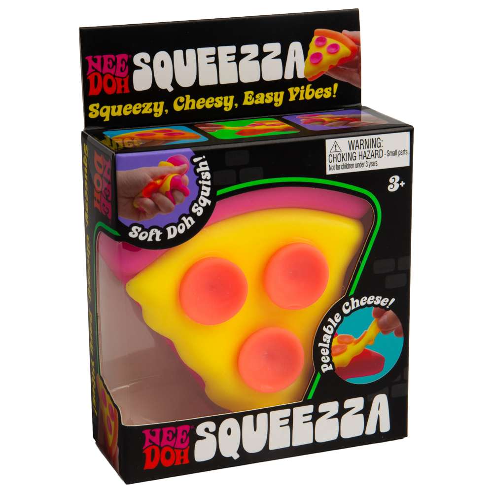 NeeDoh Squeezza - Pizza Squishy with Cheese, Sensory Fidget Toys for Kids