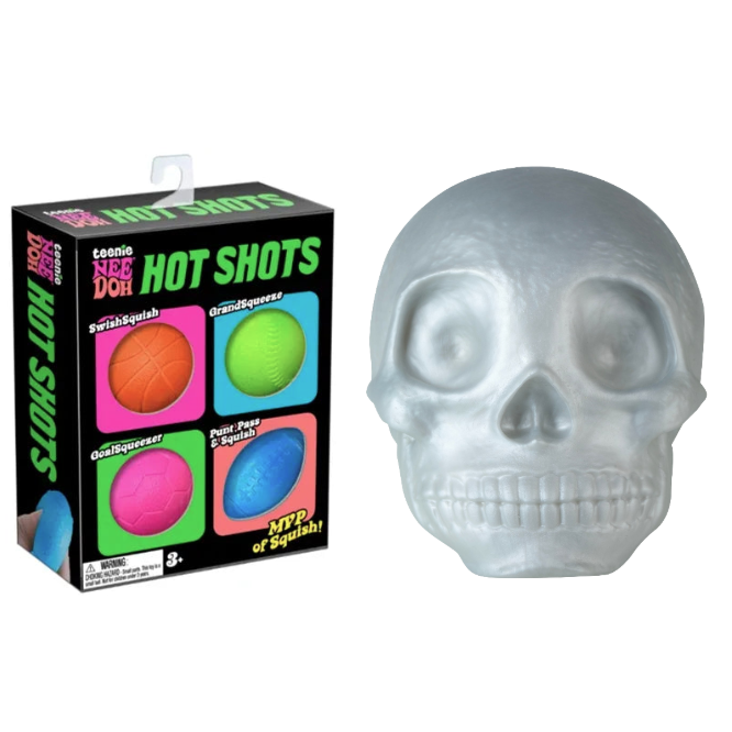 Nee Doh Bundle: Hot Shots + ORB Easy Sqweezy Jumbo Skull