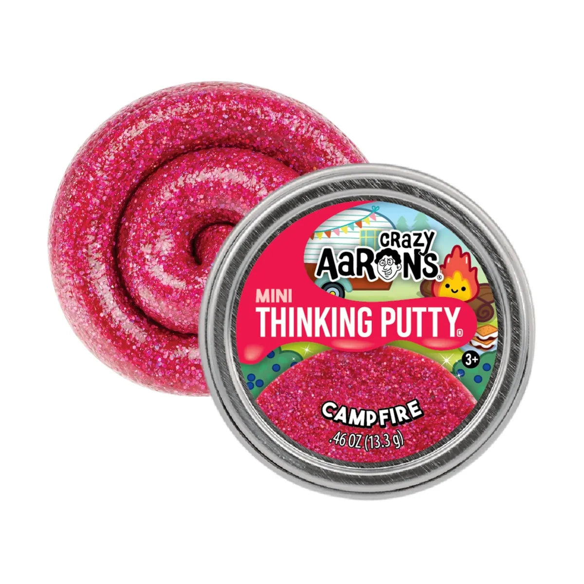 Crazy Aarons Campfire Mini 2 Inch Thinking Putty Tin