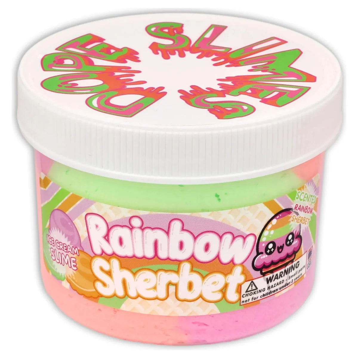 Dope Slimes 8 oz Rainbow Sherbet Slime