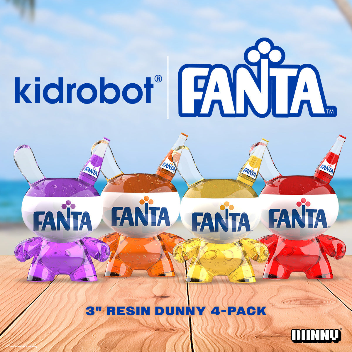 Kidrobot & Fanta® 3" Resin Dunny Art Figure 4-Pack - SOLD OUT!