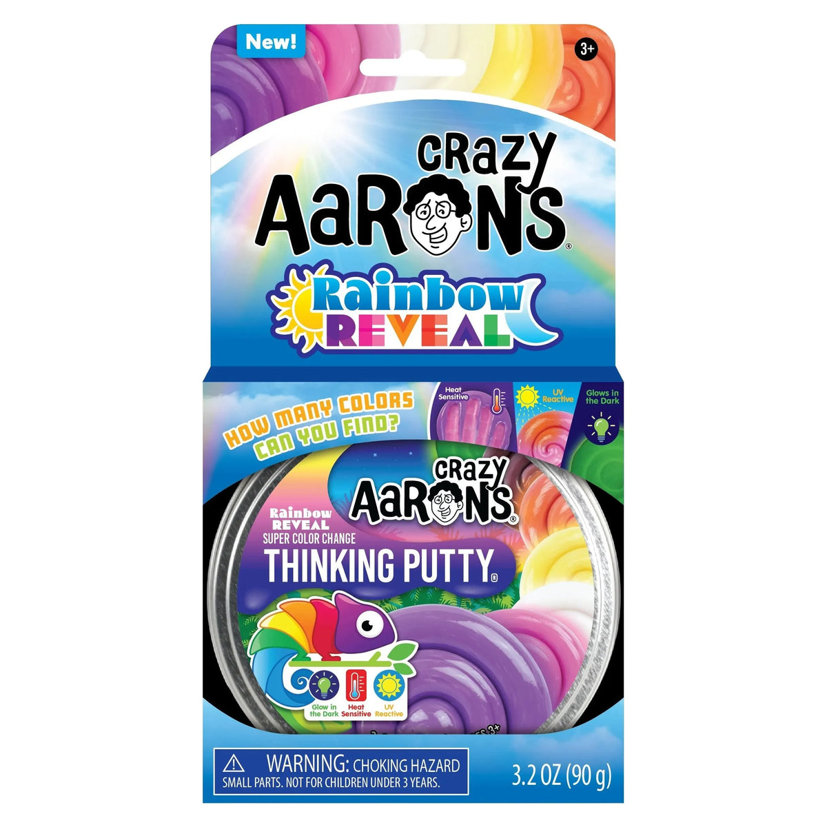 Crazy Aarons Rainbow Reveal Full Size 4 Inch Thinking Putty Tin